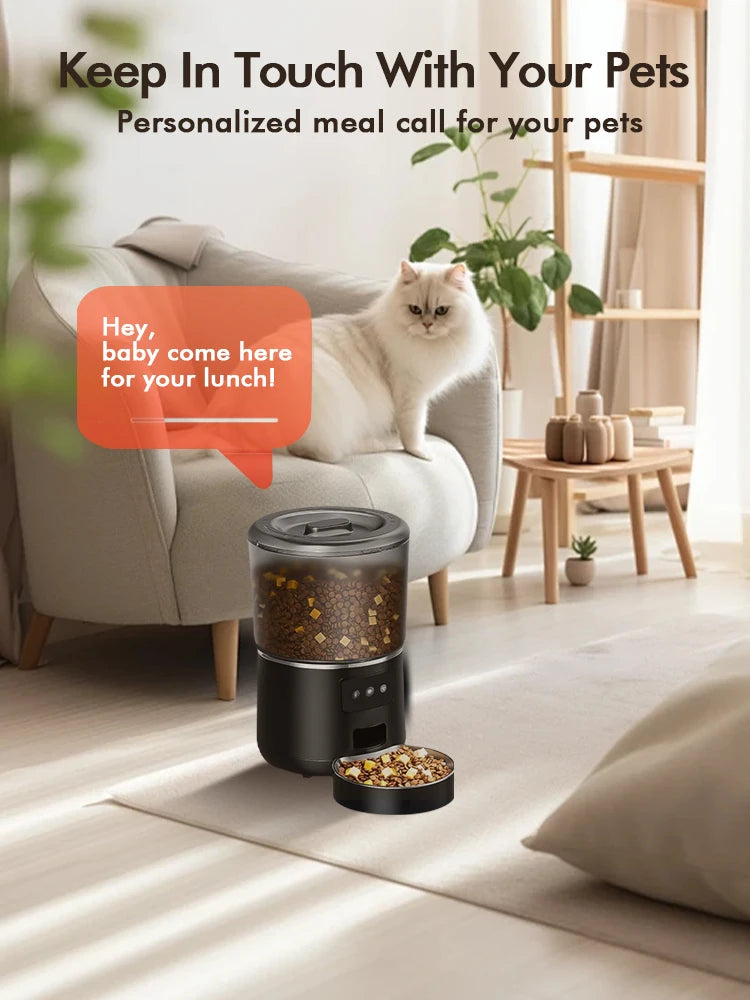 4L Automatic smart pet feeder for cats & dogs. 1-9 portions