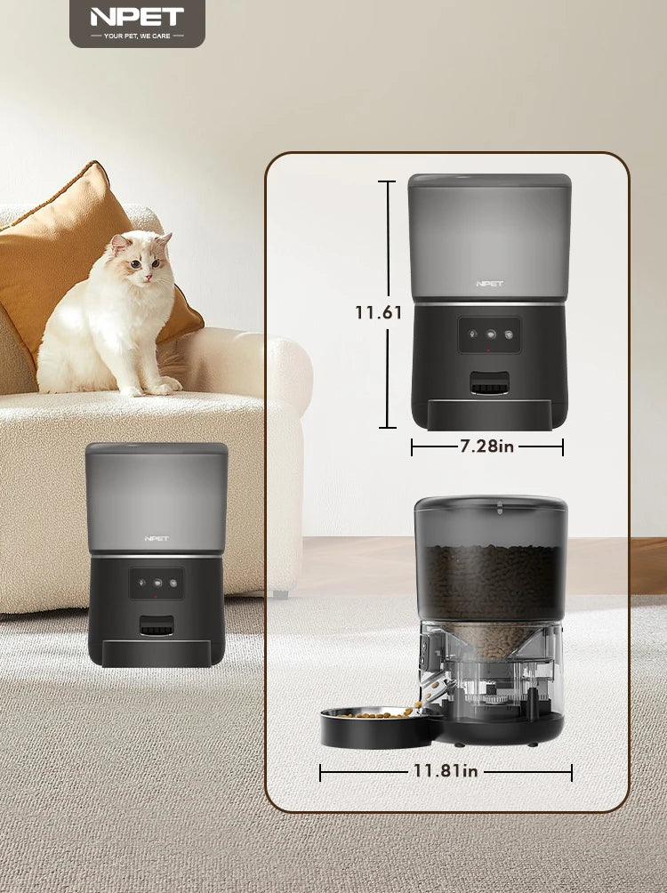 4L Automatic smart pet feeder for cats & dogs. 1-9 portions