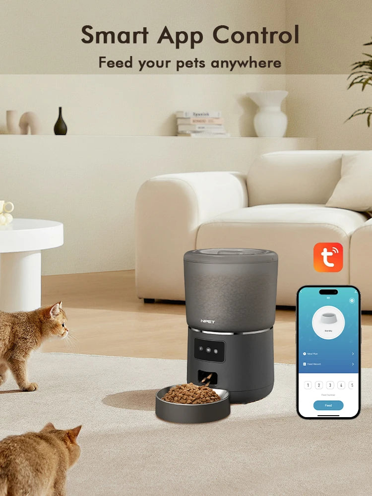 4L Automatic smart pet feeder for cats & dogs. 1-9 portions