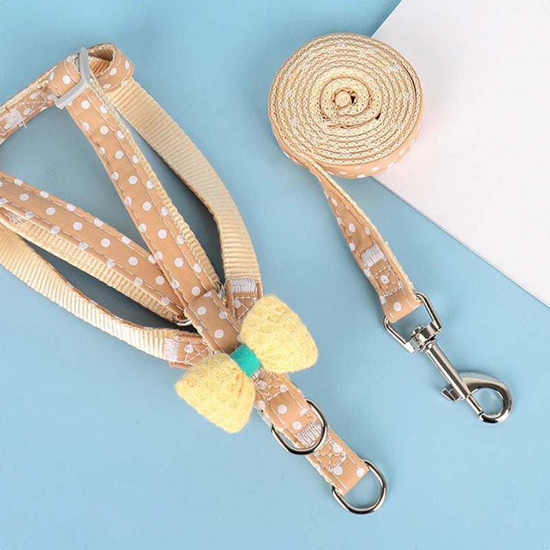 Dog Harness for Samll Medium Large Dogs Fashion Bow Puppy Harness Outdoor Walking Rope Pet Cat Harness Chihuahua Pet Supplies