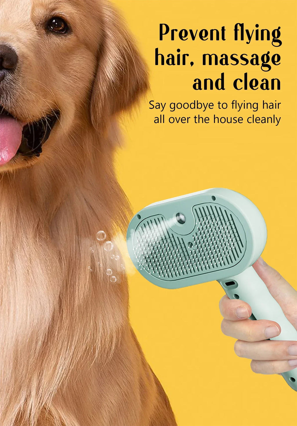 Pet hair removal Cleaning set, steamy massaging hair removal/cleaning brush