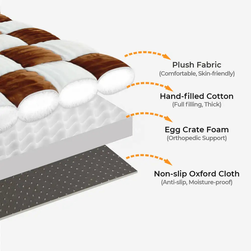 Handmade Plush Square Orthopedic Support with Pillow Large and Small Dog Beds Warm and Soft Dog Comfort Pads Pet Mattresses