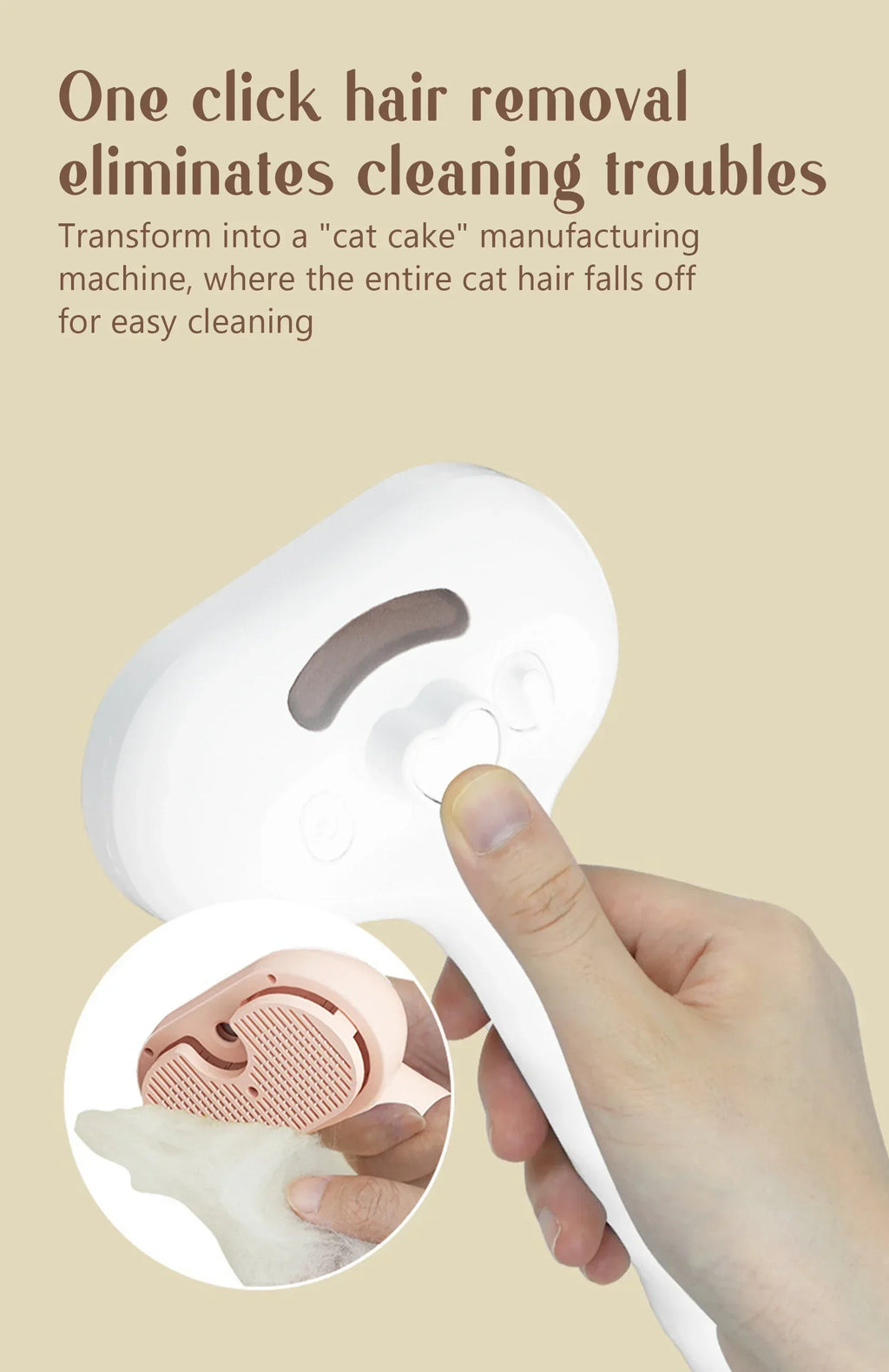 Pet hair removal Cleaning set, steamy massaging hair removal/cleaning brush