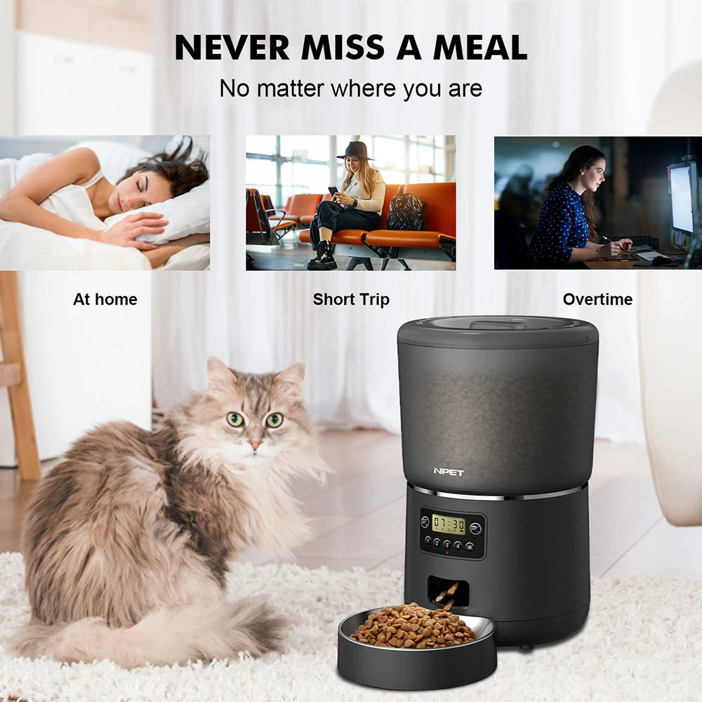4L Automatic smart pet feeder for cats & dogs. 1-9 portions