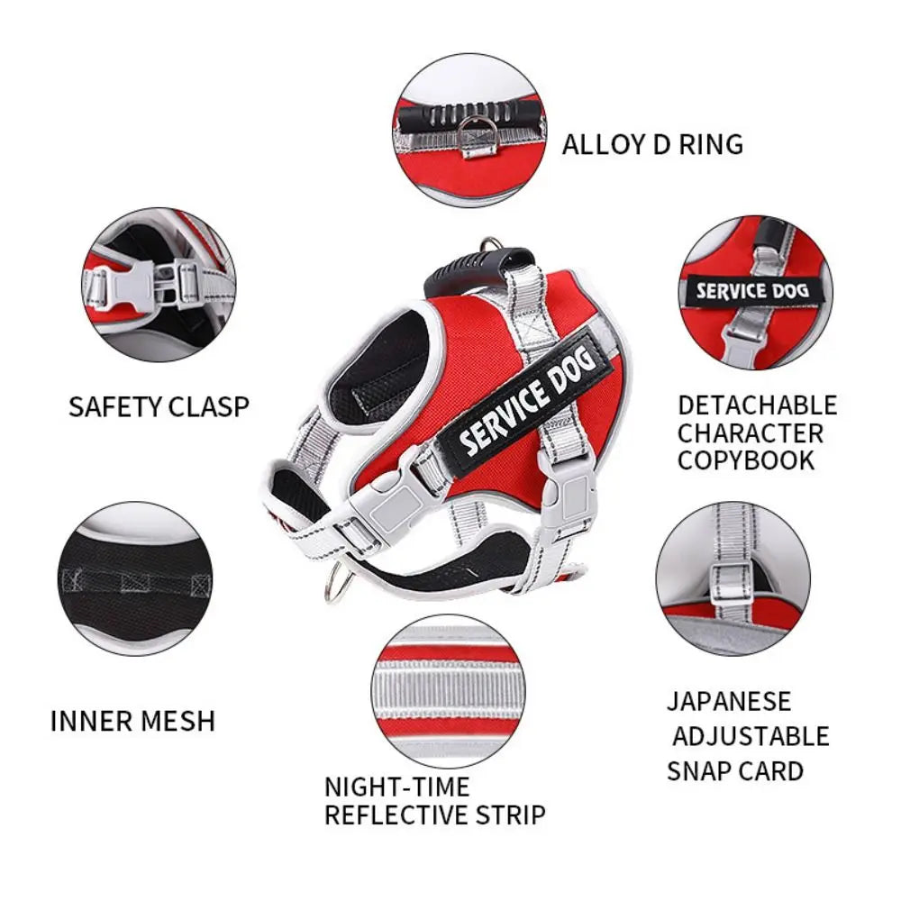 Puppy Accessories Adjustable Dog Harness Reflective Leash Set Adjustable Harness Service Dog Harness All Breeds