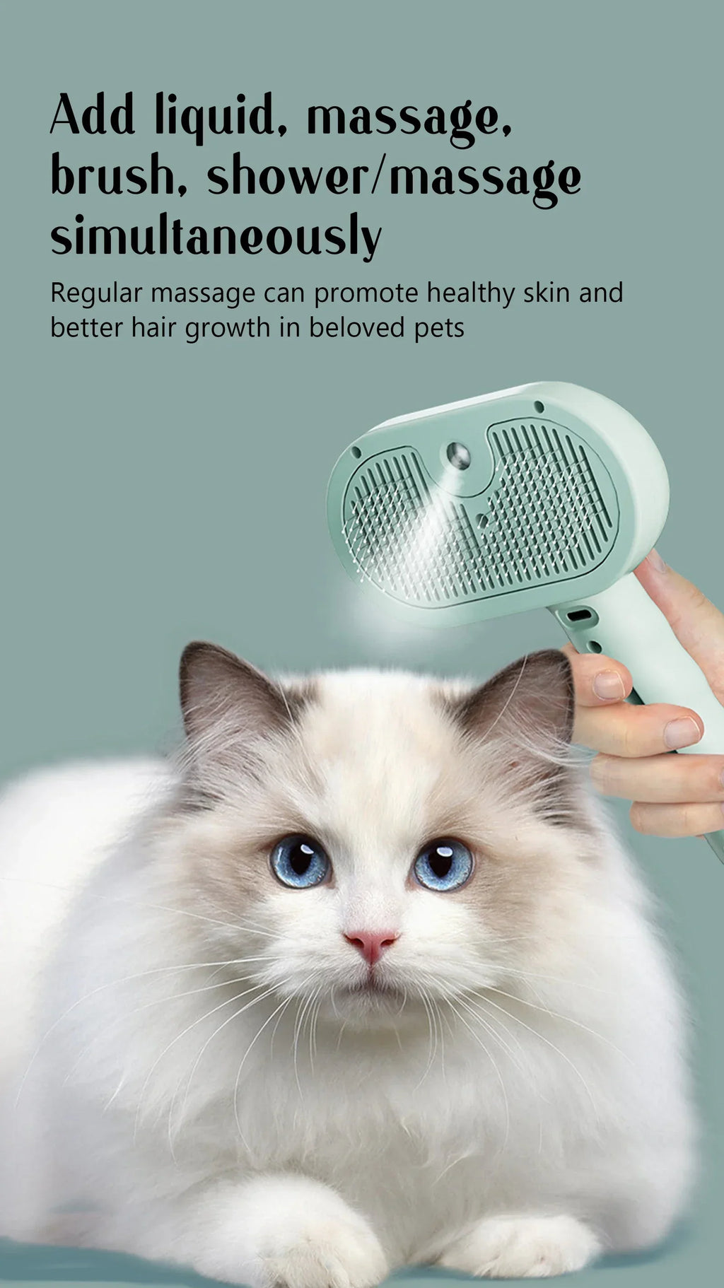 Pet hair removal Cleaning set, steamy massaging hair removal/cleaning brush