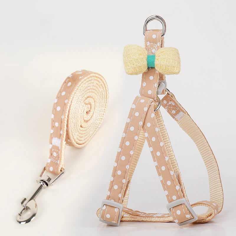 Dog Harness for Samll Medium Large Dogs Fashion Bow Puppy Harness Outdoor Walking Rope Pet Cat Harness Chihuahua Pet Supplies