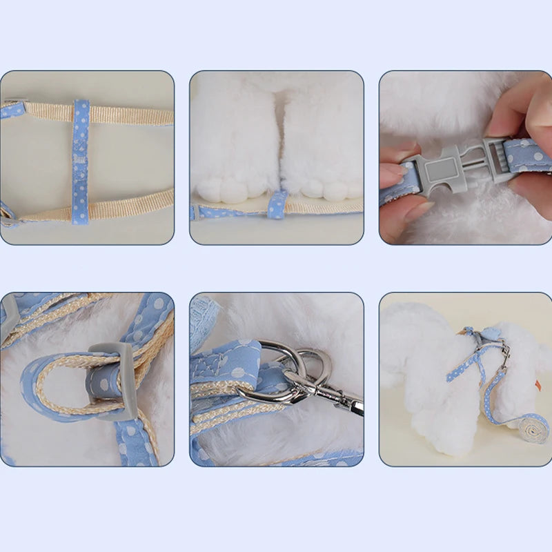 Dog Harness for Samll Medium Large Dogs Fashion Bow Puppy Harness Outdoor Walking Rope Pet Cat Harness Chihuahua Pet Supplies