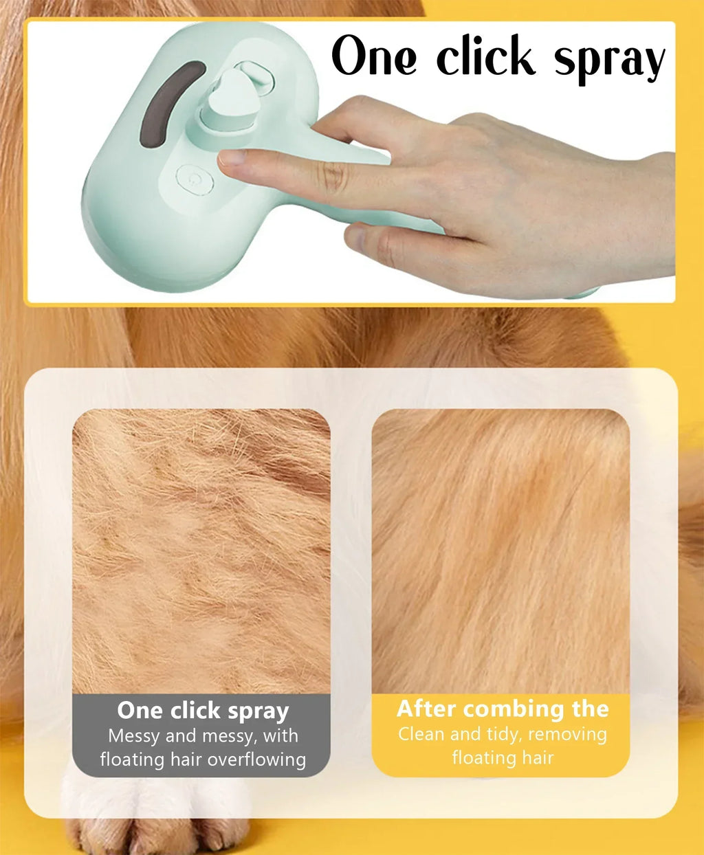 Pet hair removal Cleaning set, steamy massaging hair removal/cleaning brush