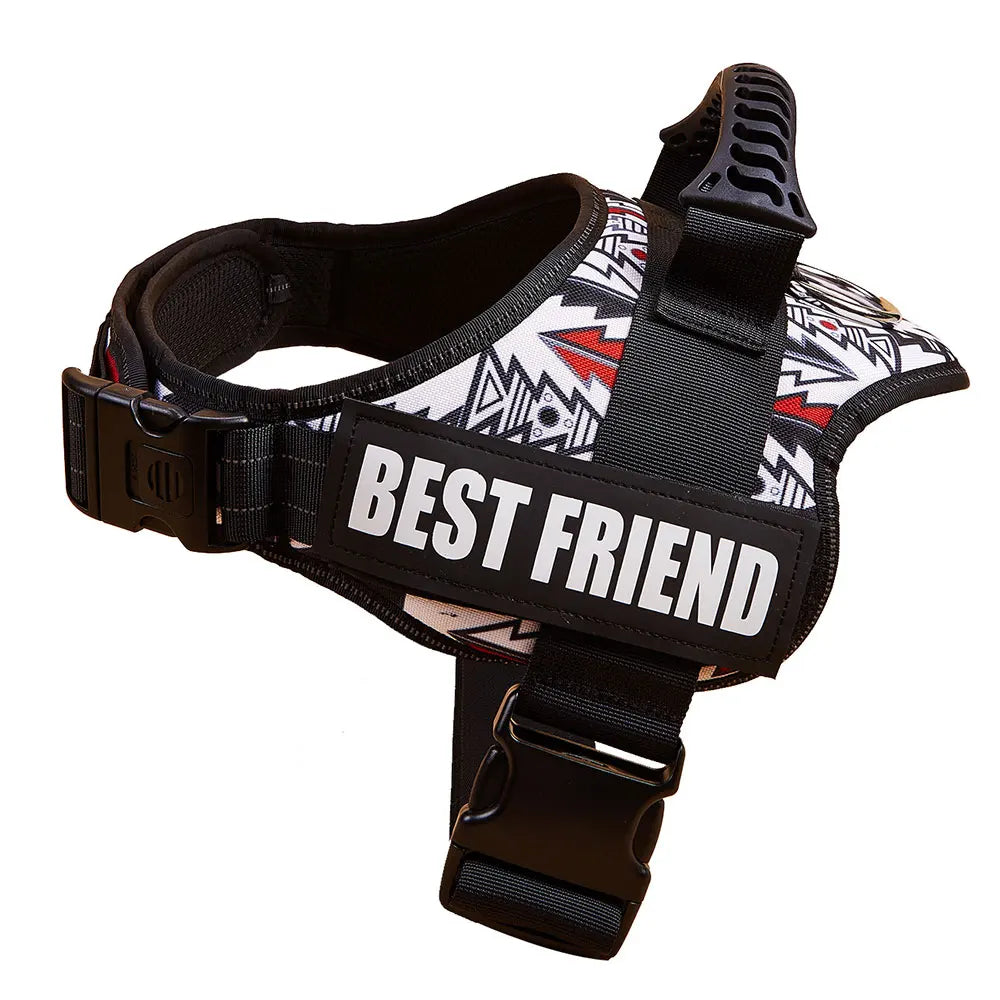 Pet Customizable Harness Vest For Small Medium Large Dog Classic Luxury Walking Dog Harness Adjustable No pull Safe Pet Supplies