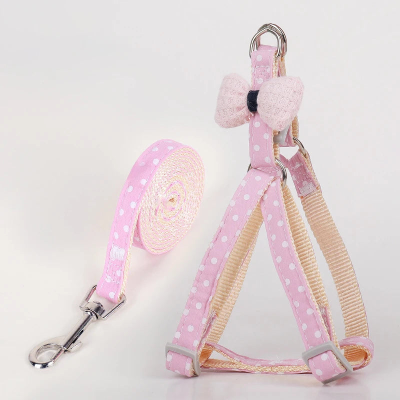 Dog Harness for Samll Medium Large Dogs Fashion Bow Puppy Harness Outdoor Walking Rope Pet Cat Harness Chihuahua Pet Supplies