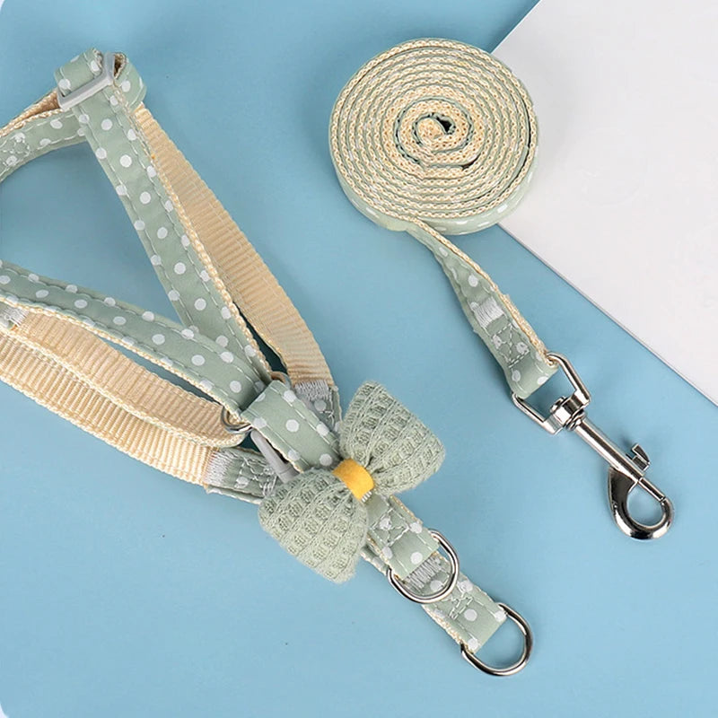 Dog Harness for Samll Medium Large Dogs Fashion Bow Puppy Harness Outdoor Walking Rope Pet Cat Harness Chihuahua Pet Supplies