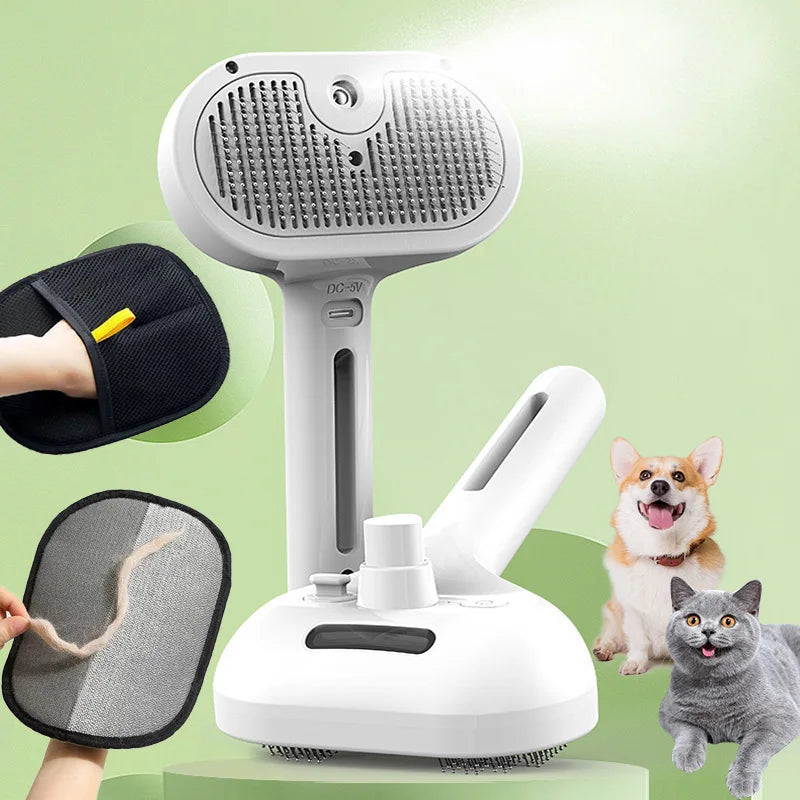 Pet hair removal Cleaning set, steamy massaging hair removal/cleaning brush