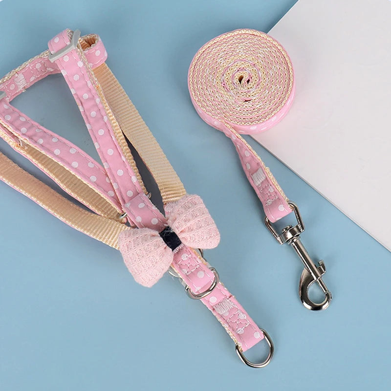 Dog Harness for Samll Medium Large Dogs Fashion Bow Puppy Harness Outdoor Walking Rope Pet Cat Harness Chihuahua Pet Supplies