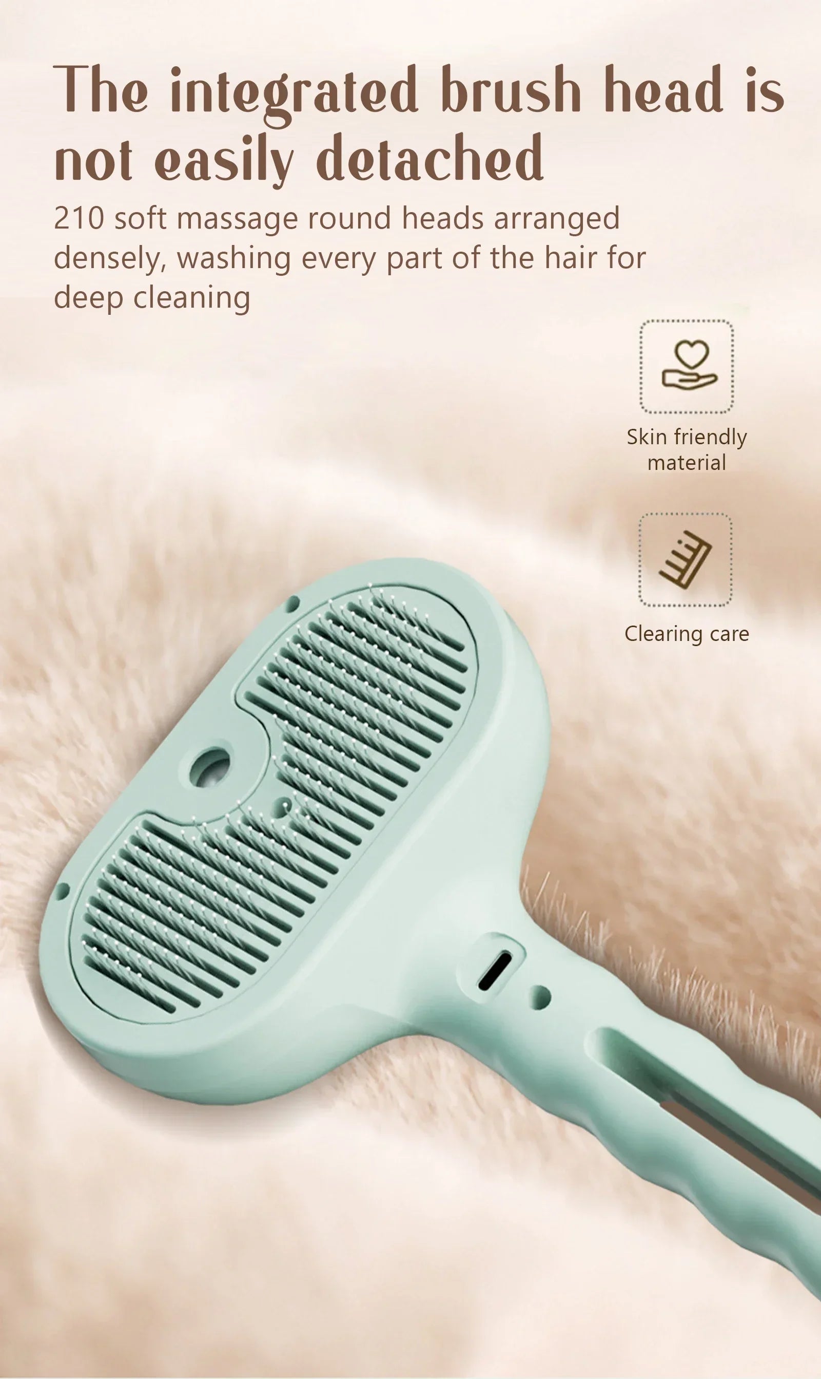 Pet hair removal Cleaning set, steamy massaging hair removal/cleaning brush