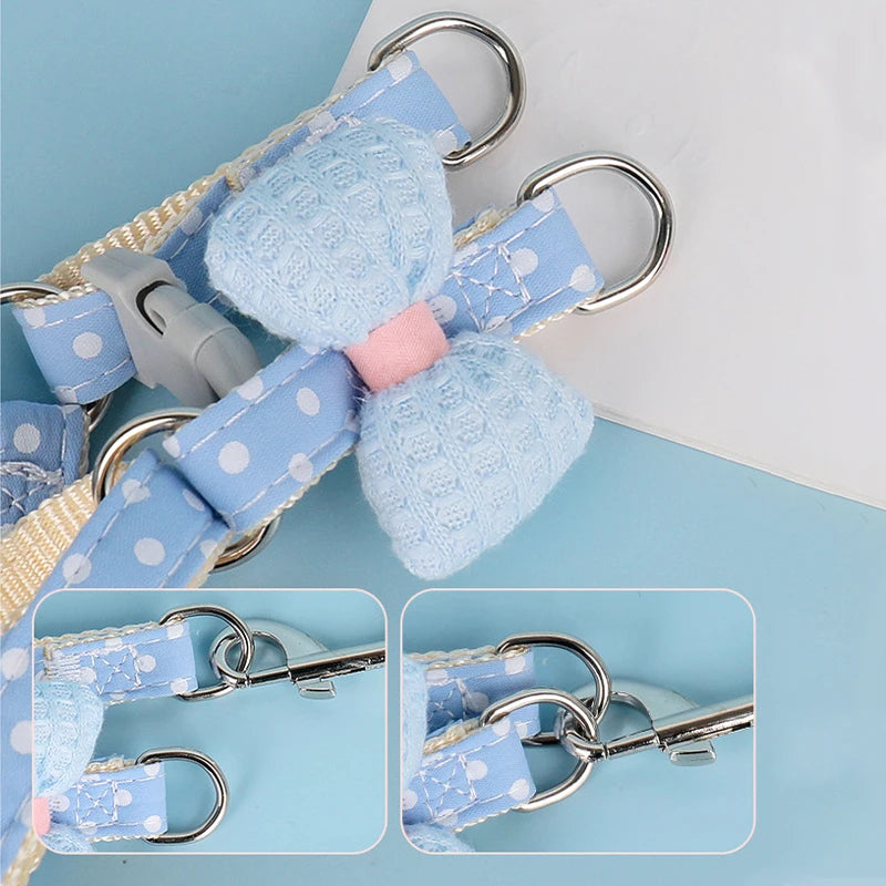 Dog Harness for Samll Medium Large Dogs Fashion Bow Puppy Harness Outdoor Walking Rope Pet Cat Harness Chihuahua Pet Supplies