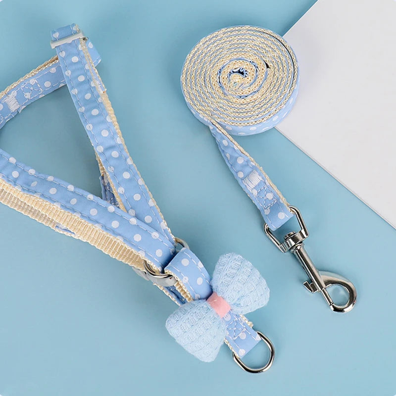 Dog Harness for Samll Medium Large Dogs Fashion Bow Puppy Harness Outdoor Walking Rope Pet Cat Harness Chihuahua Pet Supplies